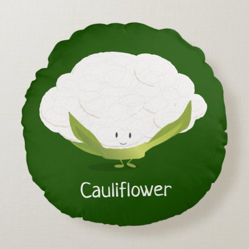 Cauliflower Cute Food Round Pillow
