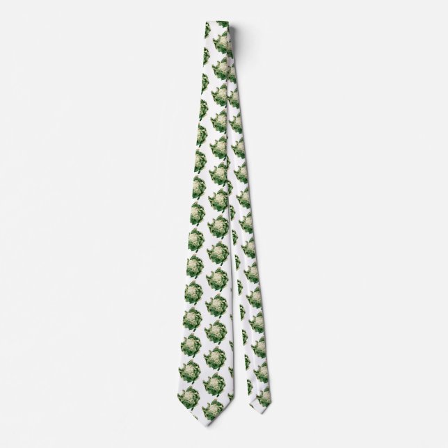 Cauliflower pattern reusable neck tie (Front)