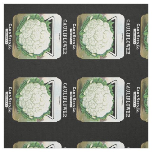 Cauliflower Seed Packet Label Fabric