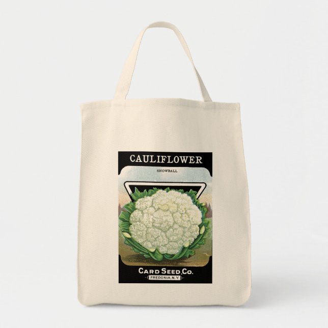Cauliflower Seed Packet Label Tote Bag (Front)