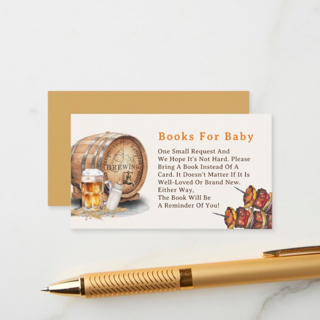 Causal BBQ Beer Books for Baby Enclosure Card (Front/Back In Situ)