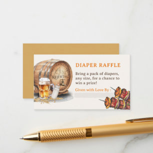 Causal BBQ Beer Diaper Raffle Enclosure Card