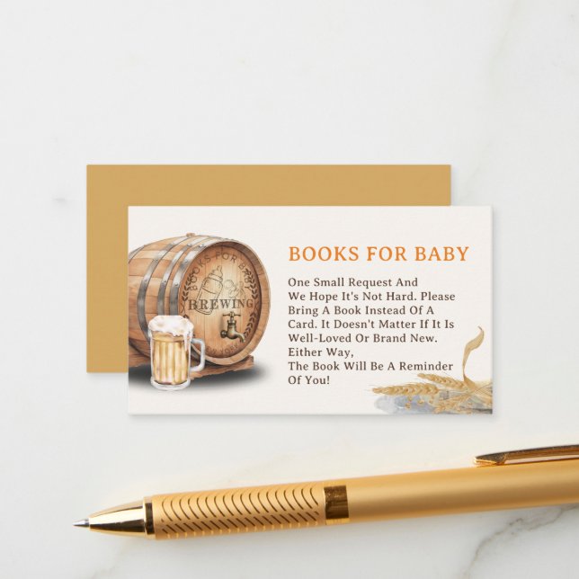 Causal Keg Beer Books for Baby Enclosure Card (Front/Back In Situ)