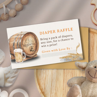 Causal Keg Beer Diaper Raffle Enclosure Card