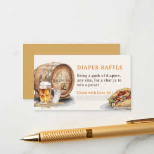 Causal Tacos Beer Diaper Raffle Enclosure Card
