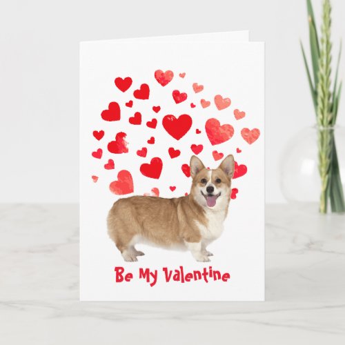 Cause I Woof Love You Corgi Dog  Valentine Holiday Card