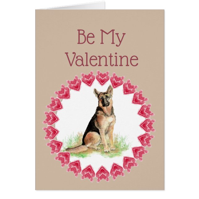 Cause I Woof Love You German Shepherd Valentine (Front)