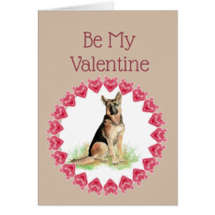 Cause I Woof Love You German Shepherd Valentine Cards