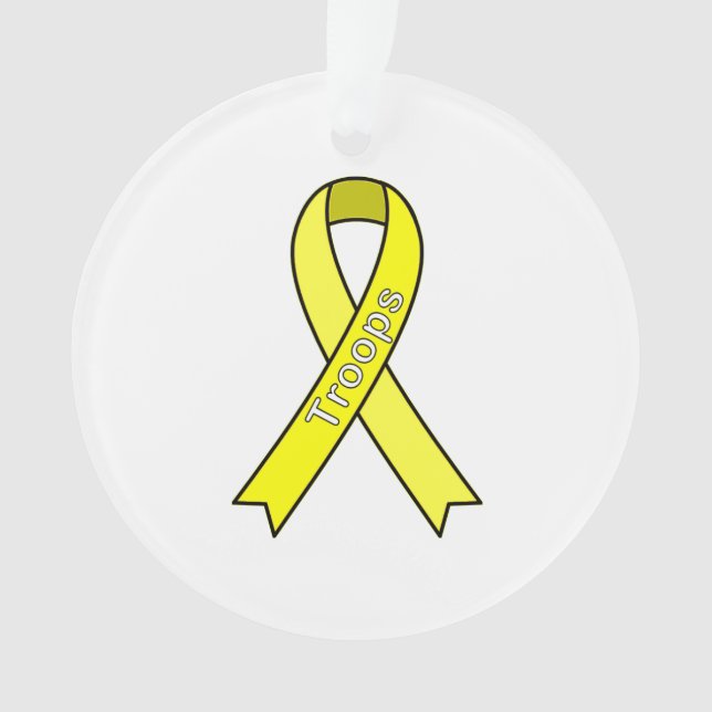Cause Ribbon Troops Ornament (Front)