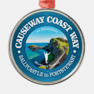 Causeway Coast Way (rd) Metal Ornament