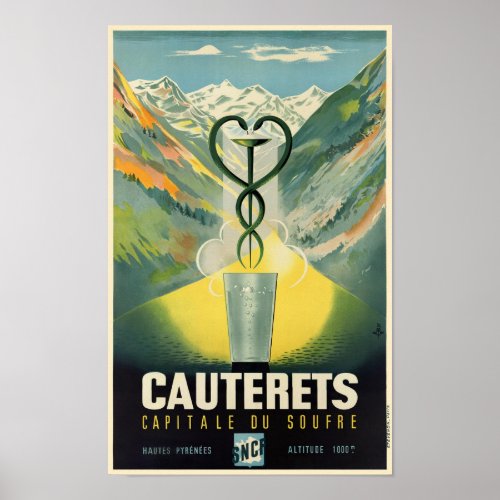 Cauterets France Vintage Poster