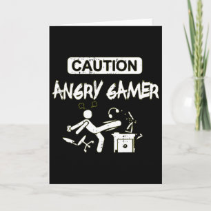 Caution Angry Gamer Computer Funny Video Game Gift Card