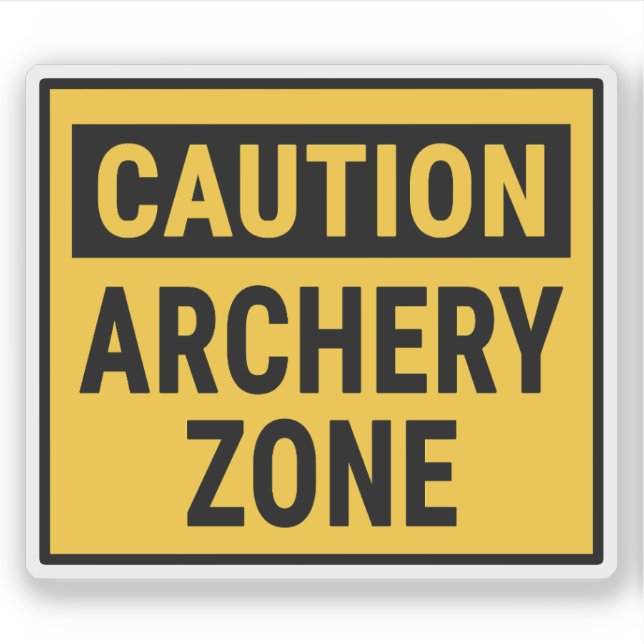 Caution Archery Zone Sticker (Front)