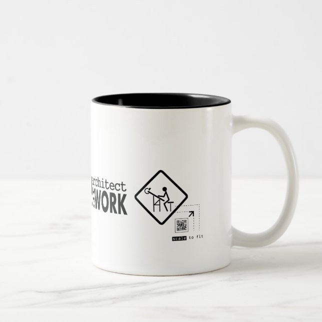Caution Architect at Work Two-Tone Coffee Mug (Right)