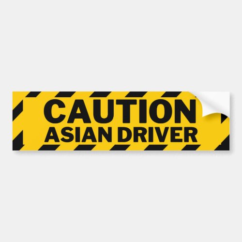 caution asian driver bumper sticker