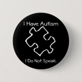 Caution Autism Pinback Button
