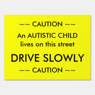 Caution Autistic Child Sign