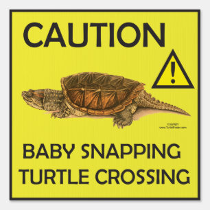 Caution Baby Snapping Turtle Crossing Sign