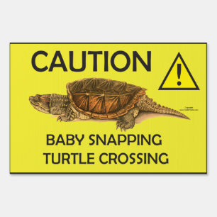 Caution Baby Snapping Turtle Crossing Sign