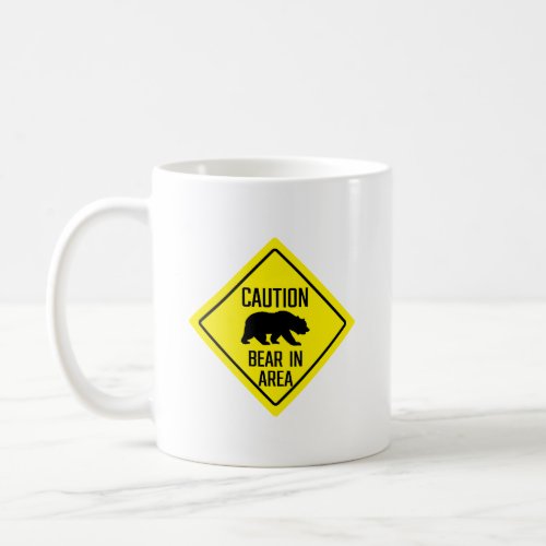 Caution Bear In Area Sign  Classic Mug