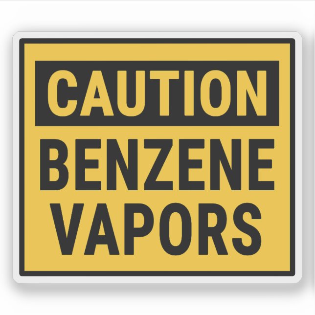 Caution Benzene Vapors Sticker (Front)