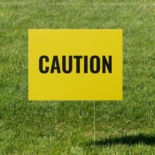 "Caution" black yellow warning Sign (Insitu)
