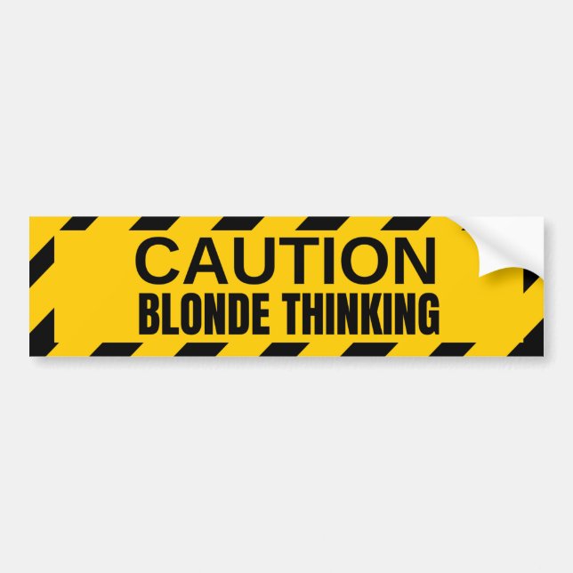 Caution Blond Driver  Bumper Sticker (Front)
