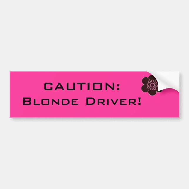 Caution Blonde Driver Bumper Sticker (Front)