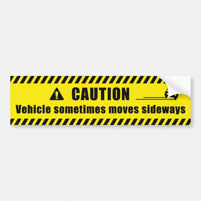 CAUTION BUMPER STICKER (Front)
