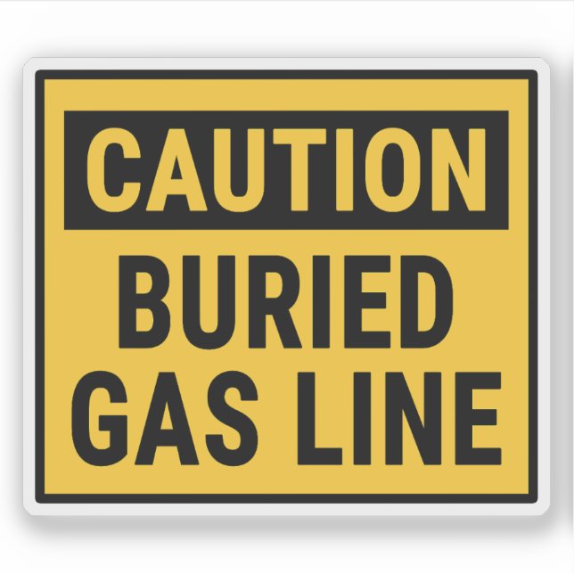 Caution Buried Gas Line Sticker (Front)