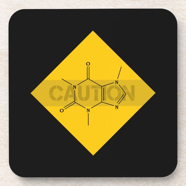 Caution: Caffeine Drink Coaster (Front)