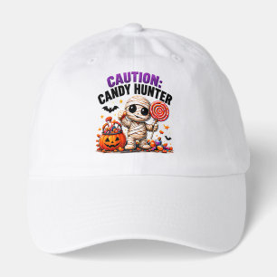 Caution Candy Hunter Funny Halloween Mummy Quote Hat