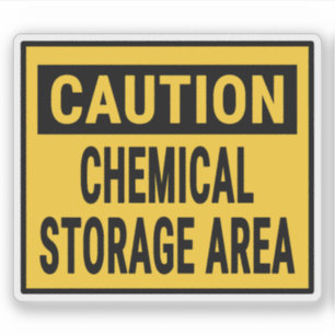 Caution Chemical Storage Area Sticker