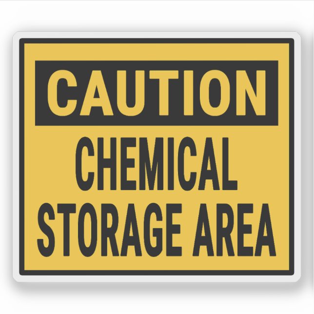 Caution Chemical Storage Area Sticker (Front)