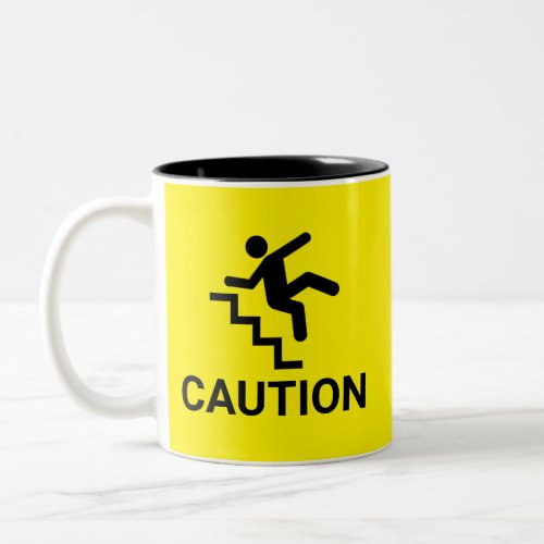 Caution Clumsy Two_Tone Coffee Mug
