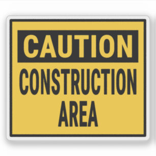 Caution Construction Area Sticker