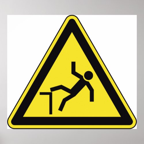 Caution Curb Pedestrian Sign