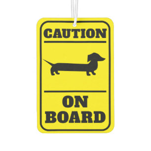 Caution Dachshund on Board Funny Air Freshener