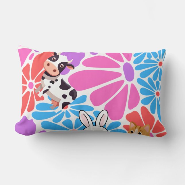 Caution design lumbar pillow (Front)