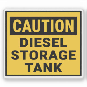 Caution Diesel Storage Tank Sticker