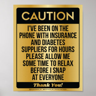 Caution [Digitized Gold] Poster