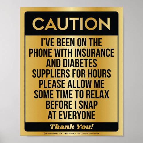 Caution Digitized Gold Poster
