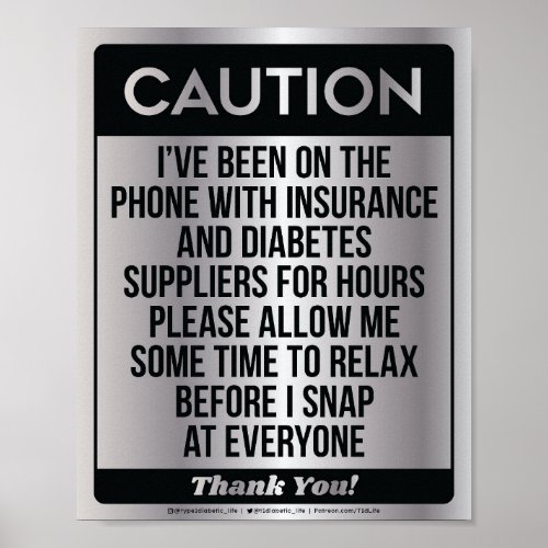 Caution Digitized Silver Poster