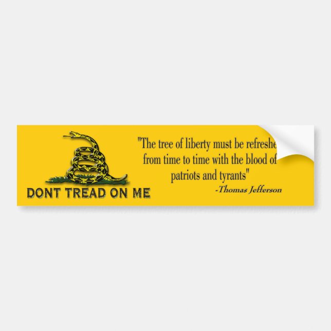 CAUTION "Don't Tread On Me" FLAG Bumper Sticker (Front)