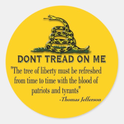 CAUTION Dont Tread On Me FLAG Classic Round Sticker