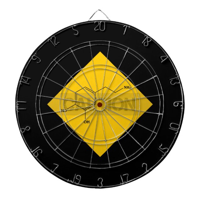 Caution: Dopamine Dartboard With Darts (Front)