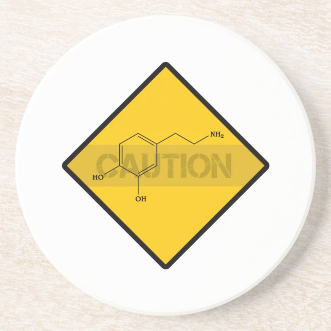 Caution: Dopamine Drink Coaster (Front)