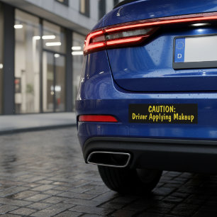 Caution Driver Applying Makeup Car Magnet