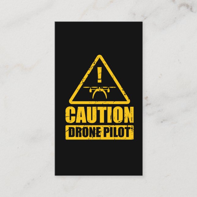 Caution drone pilot aircraft camera business card (Front)