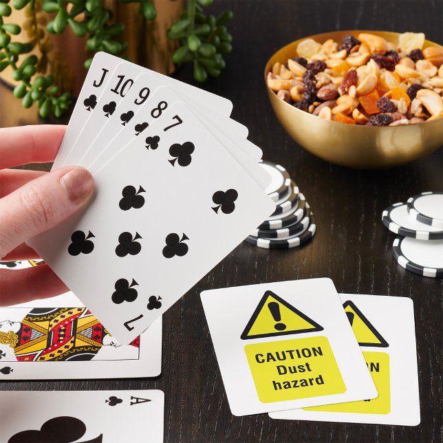Caution Dust Hazard Warning Sign Poker Cards (Creator Uploaded)